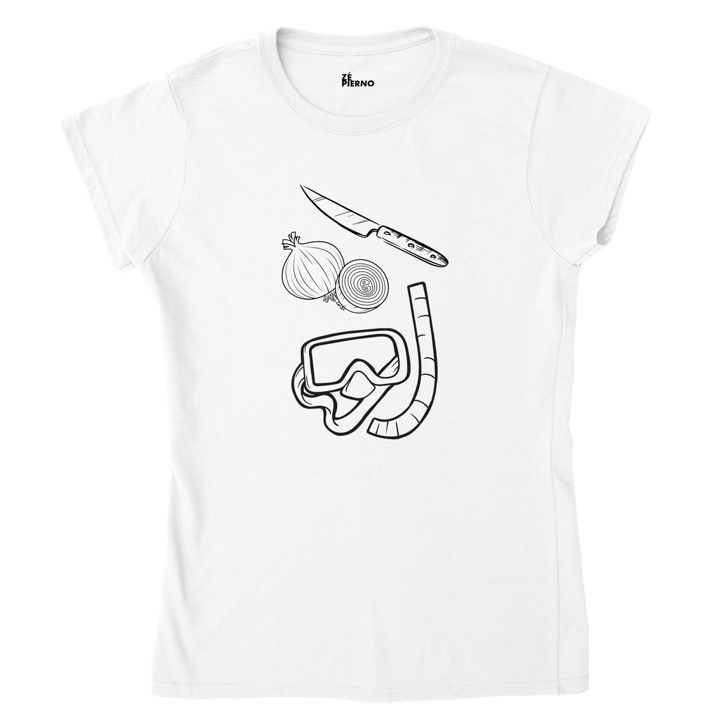 Female Funny T-shirt - Cutting onion